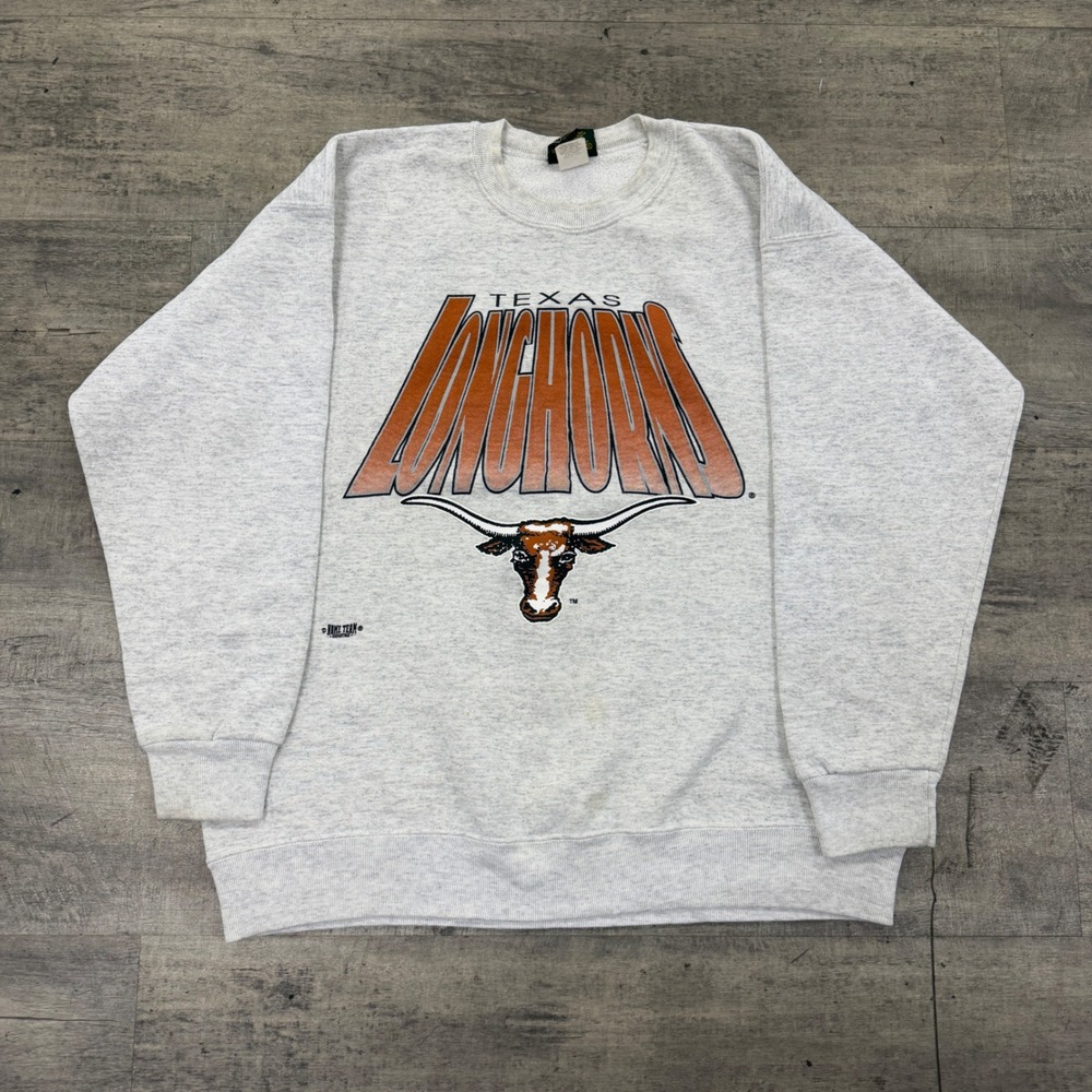 Vintage Texas Longhorns Sweatshirt Mens XL Grey University Graphic Pullover Crew